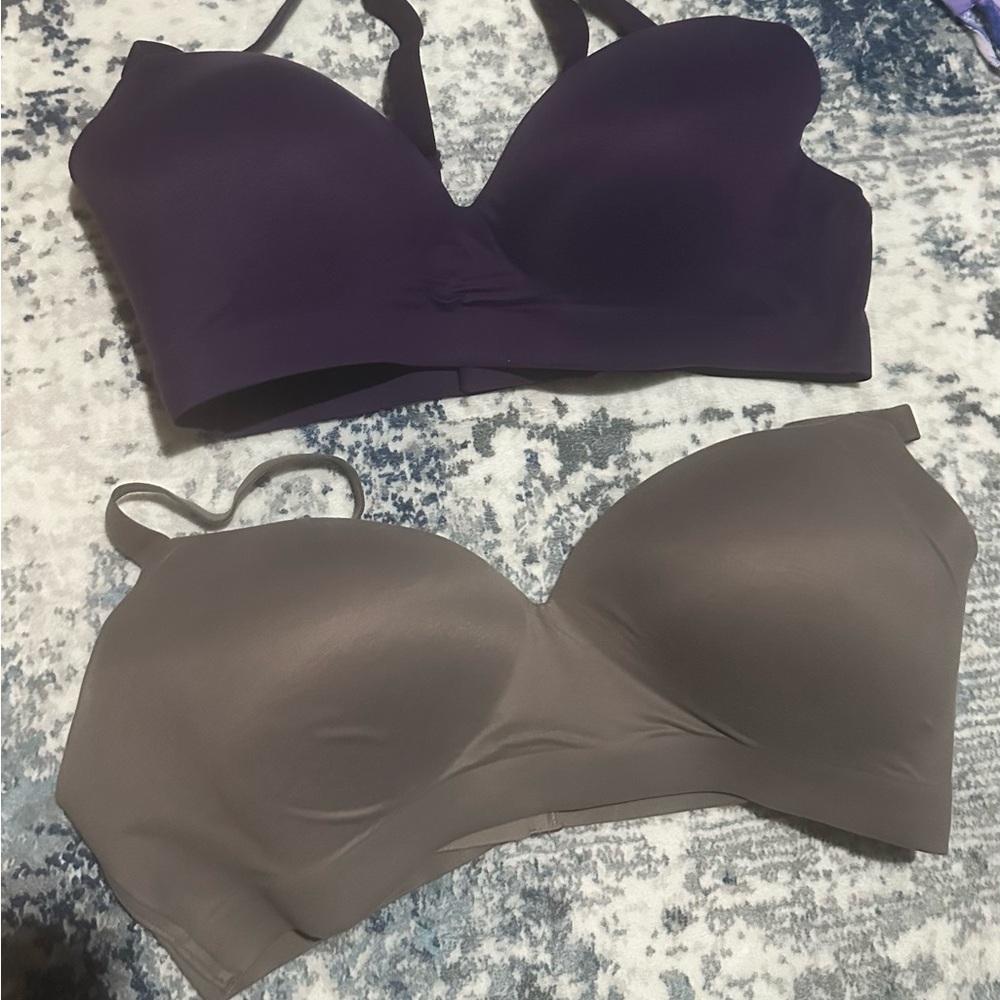 Soma Purple and Brown Seamless Bralette Set